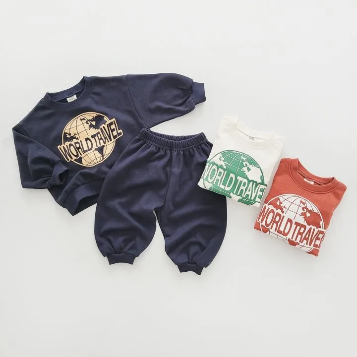 2 Pieces Set Baby Kid Girls Boys Letters Tops And Solid Color Pants Wholesale 231130202