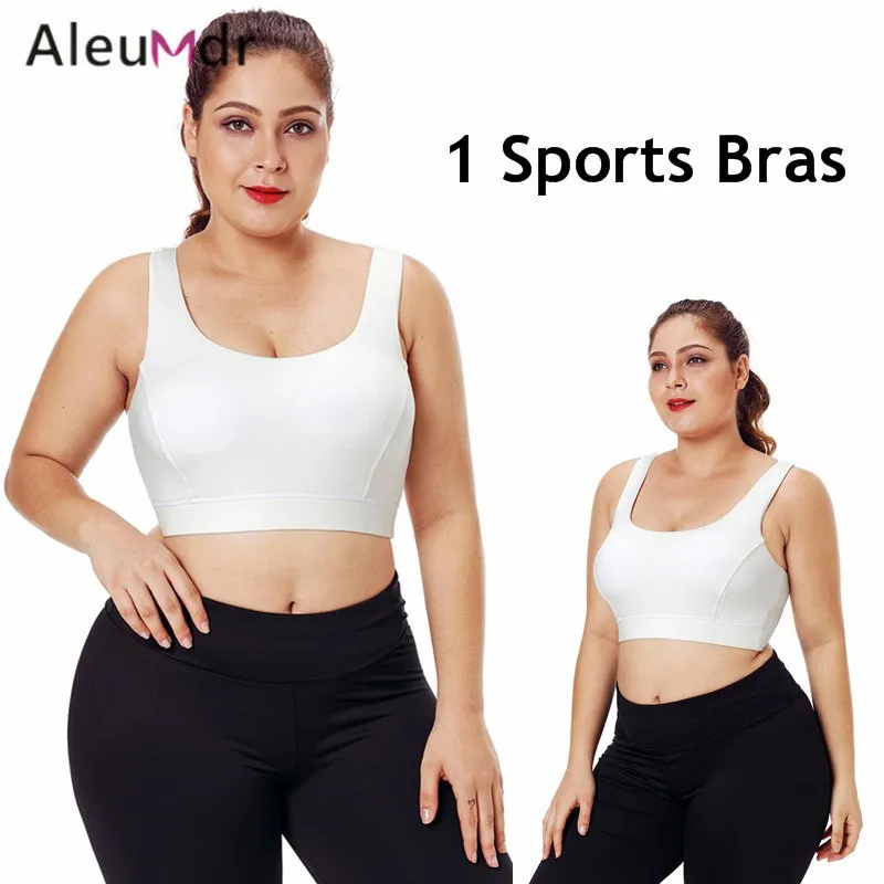 Aleumdr Active Wear Women Gym High Stretch Sport Bra Black Plus Size Racerback U-shaped Neck Running Yoga Tops Fitness LC26040