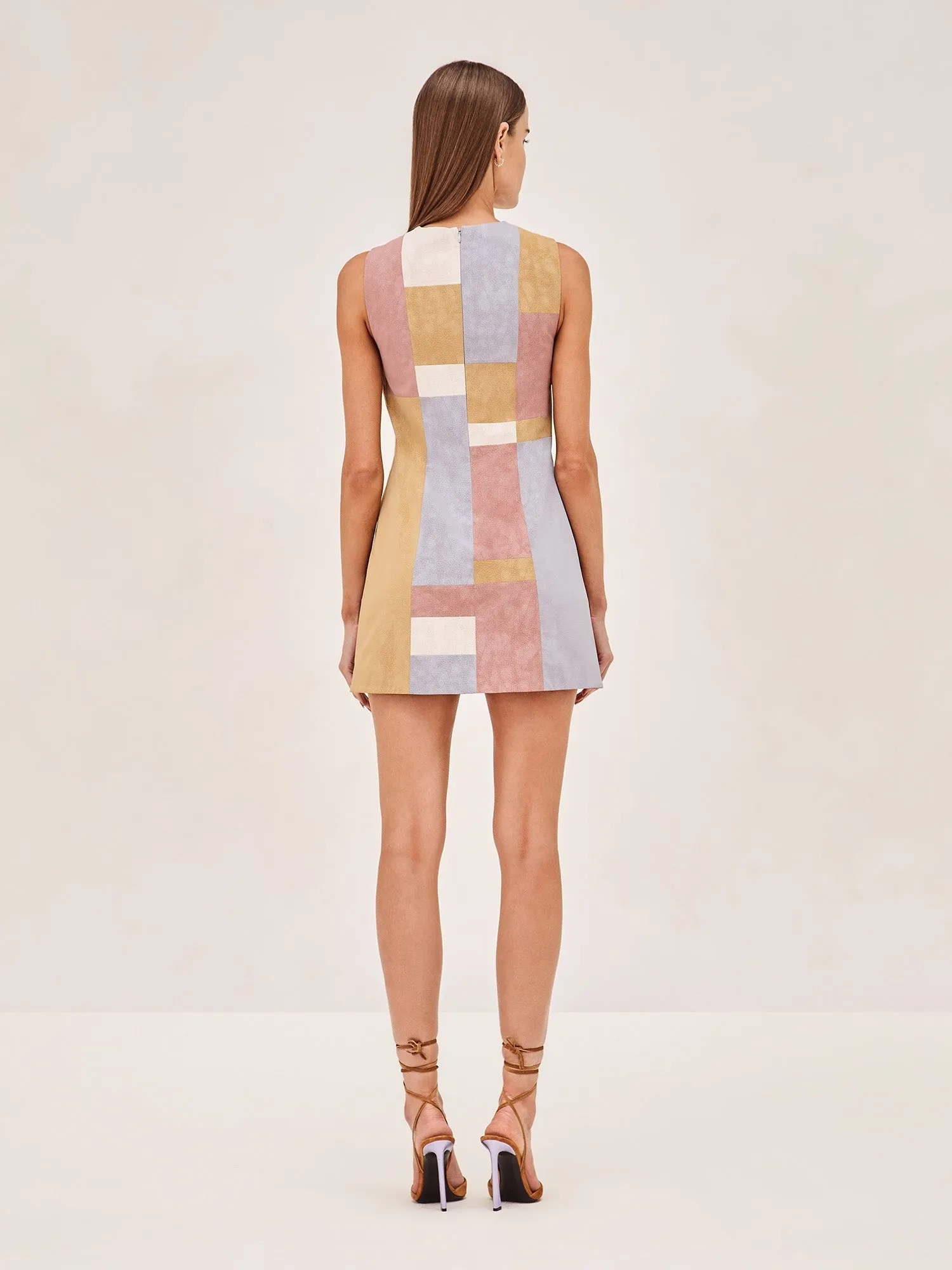 Alexis Enzie Suede Shift Dress in Patchwork