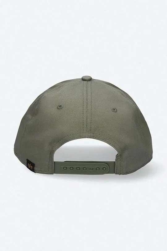 Alpha Industries cotton baseball cap green color