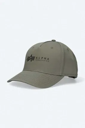 Alpha Industries cotton baseball cap green color