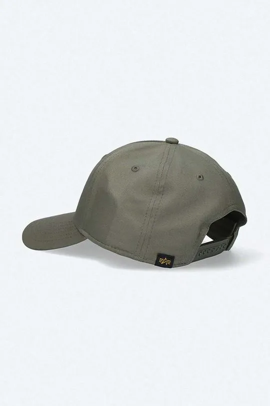 Alpha Industries cotton baseball cap green color