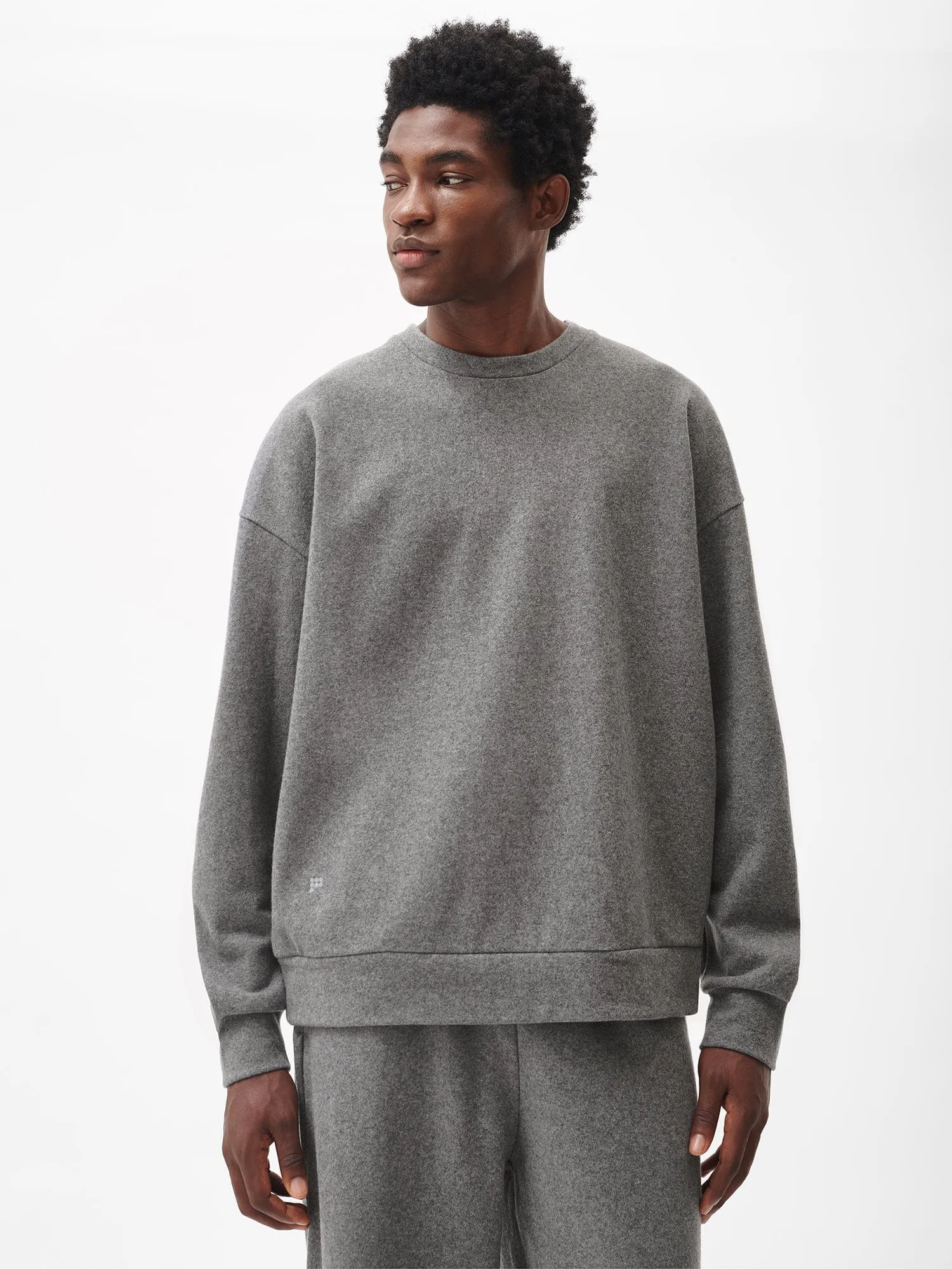 Archive Recycled Wool Jersey Oversized Sweater—volcanic grey