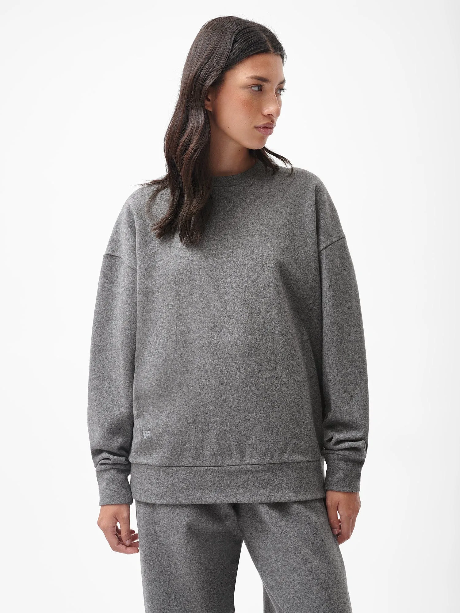 Archive Recycled Wool Jersey Oversized Sweater—volcanic grey