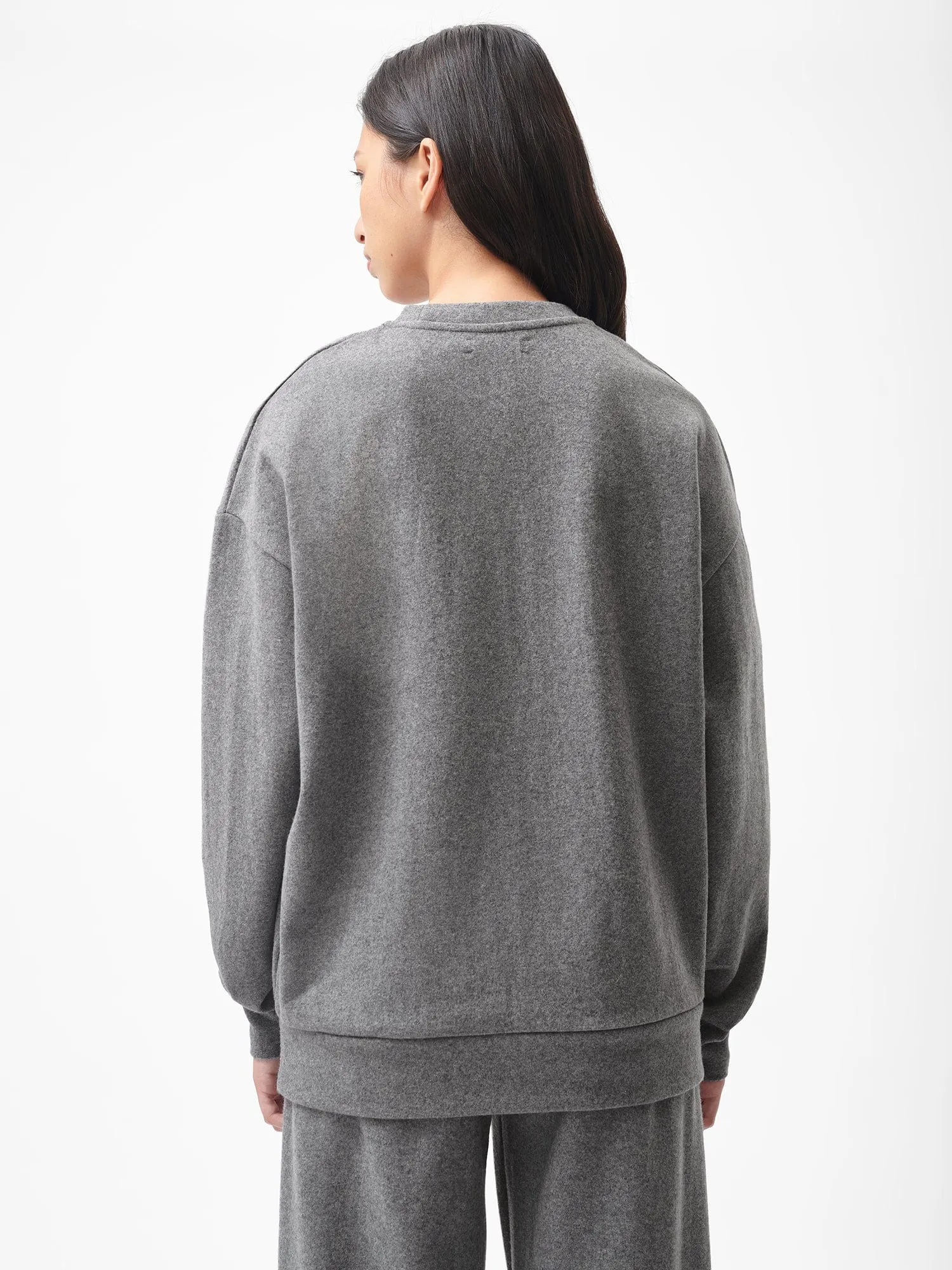 Archive Recycled Wool Jersey Oversized Sweater—volcanic grey