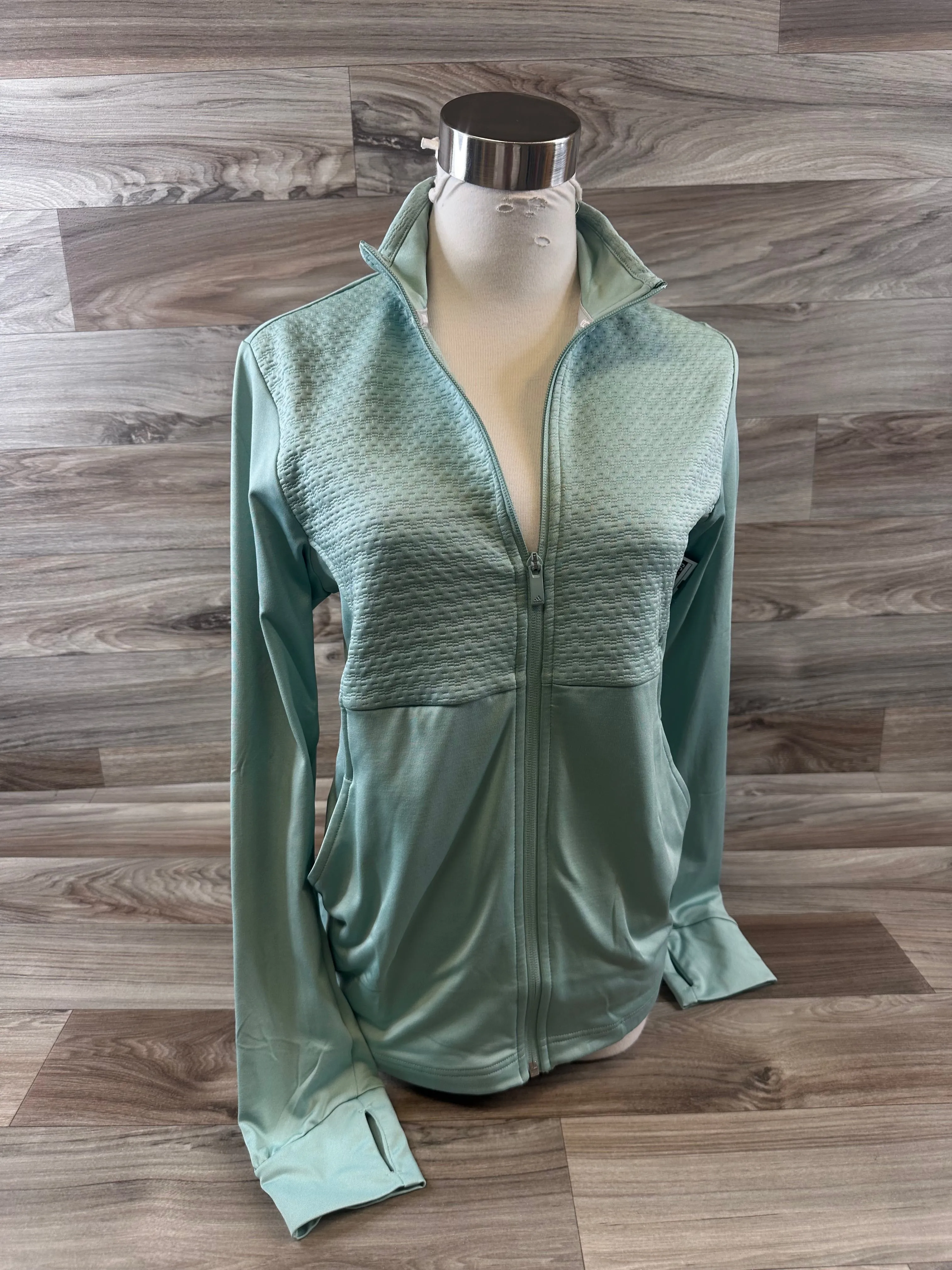 Athletic Jacket By Adidas In Green, Size: S