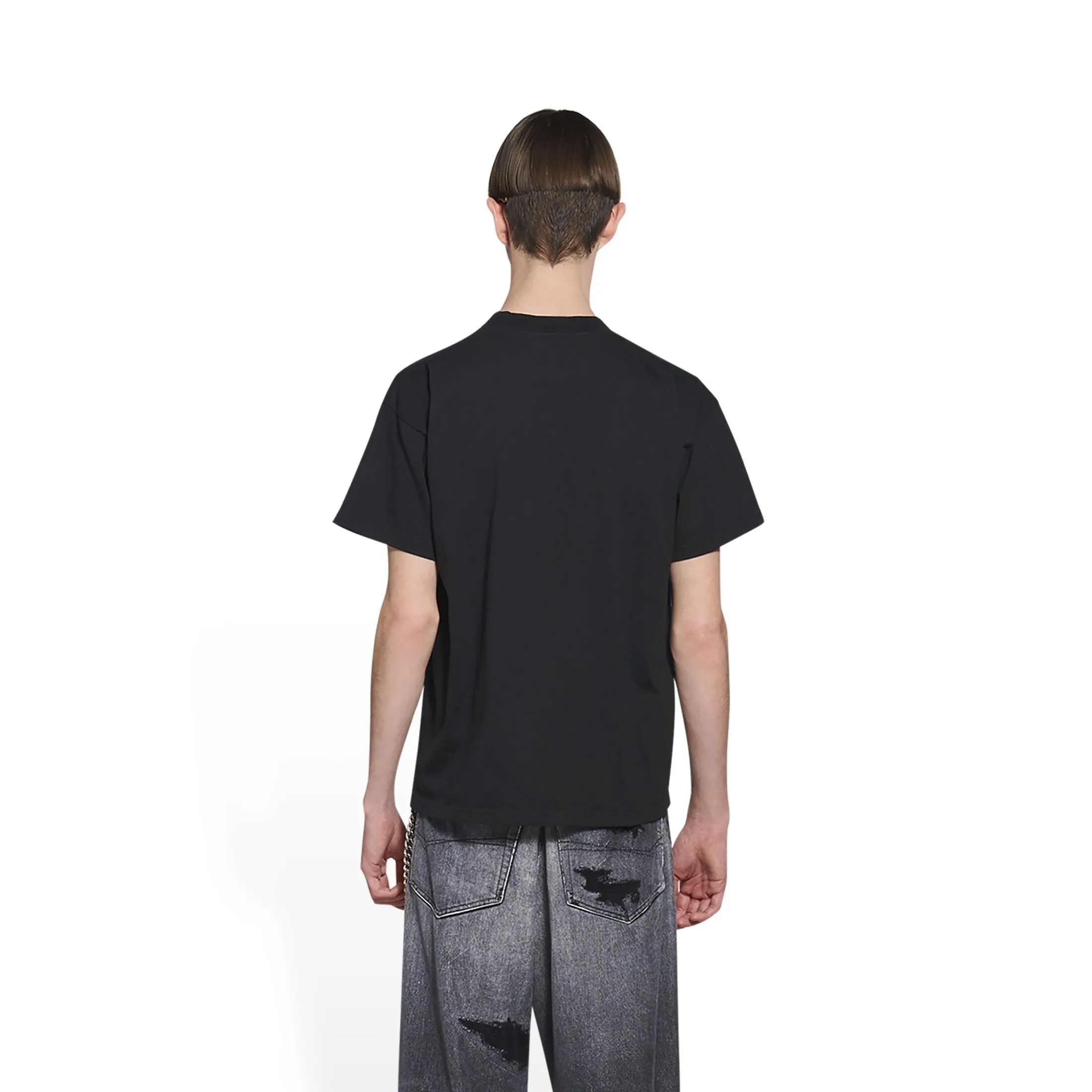 BALENCIAGA  |Men's college medium fit t-shirt in black