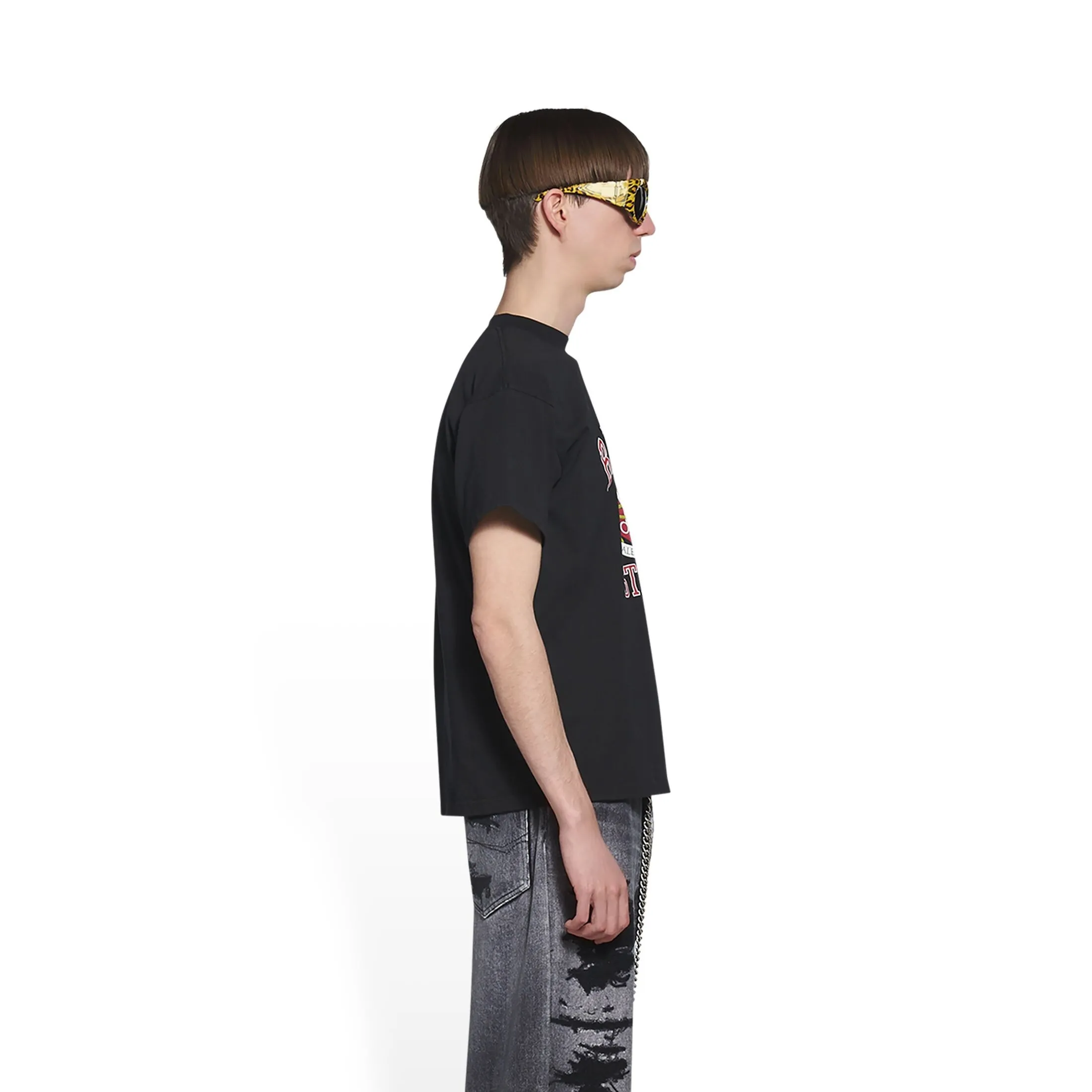 BALENCIAGA  |Men's college medium fit t-shirt in black