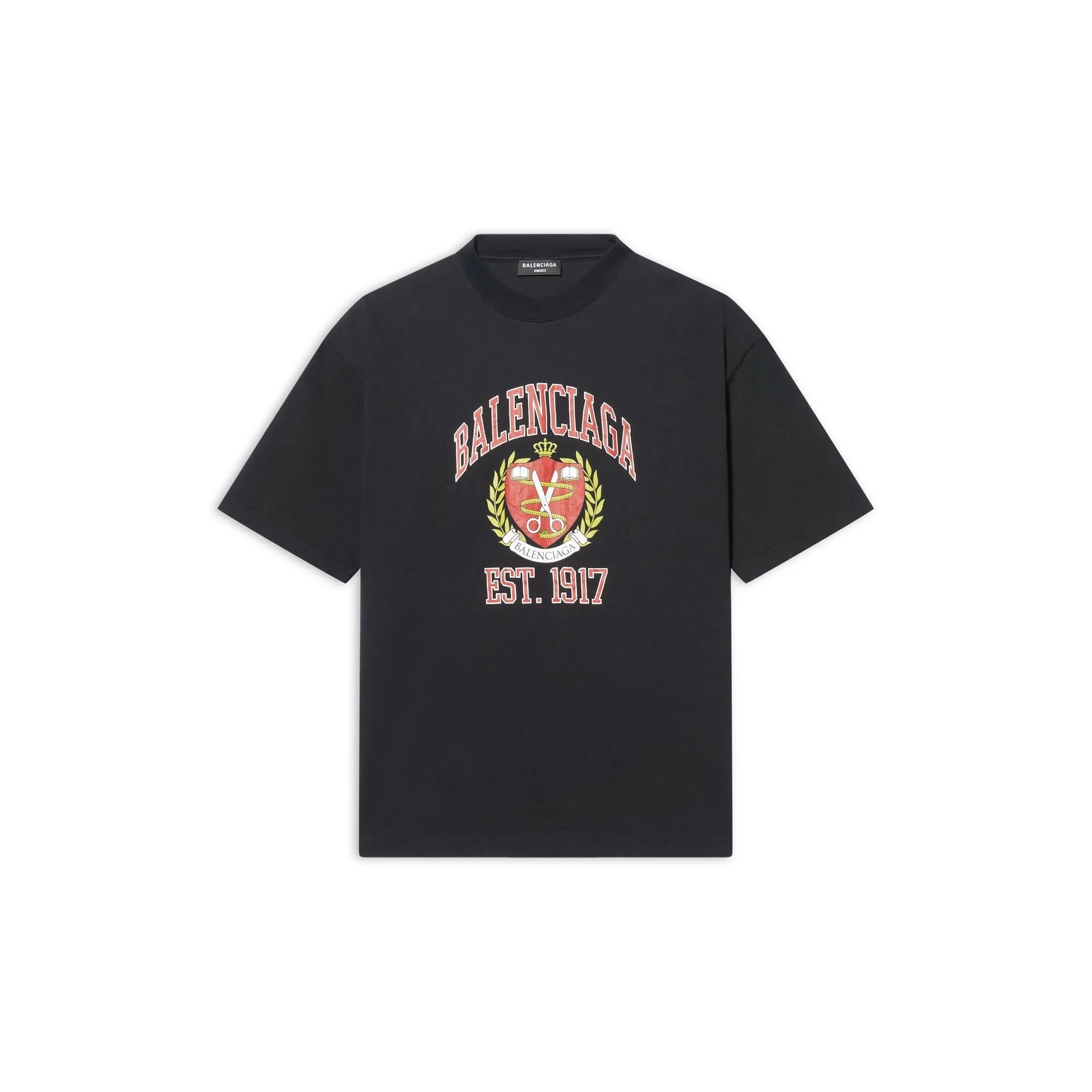 BALENCIAGA  |Men's college medium fit t-shirt in black