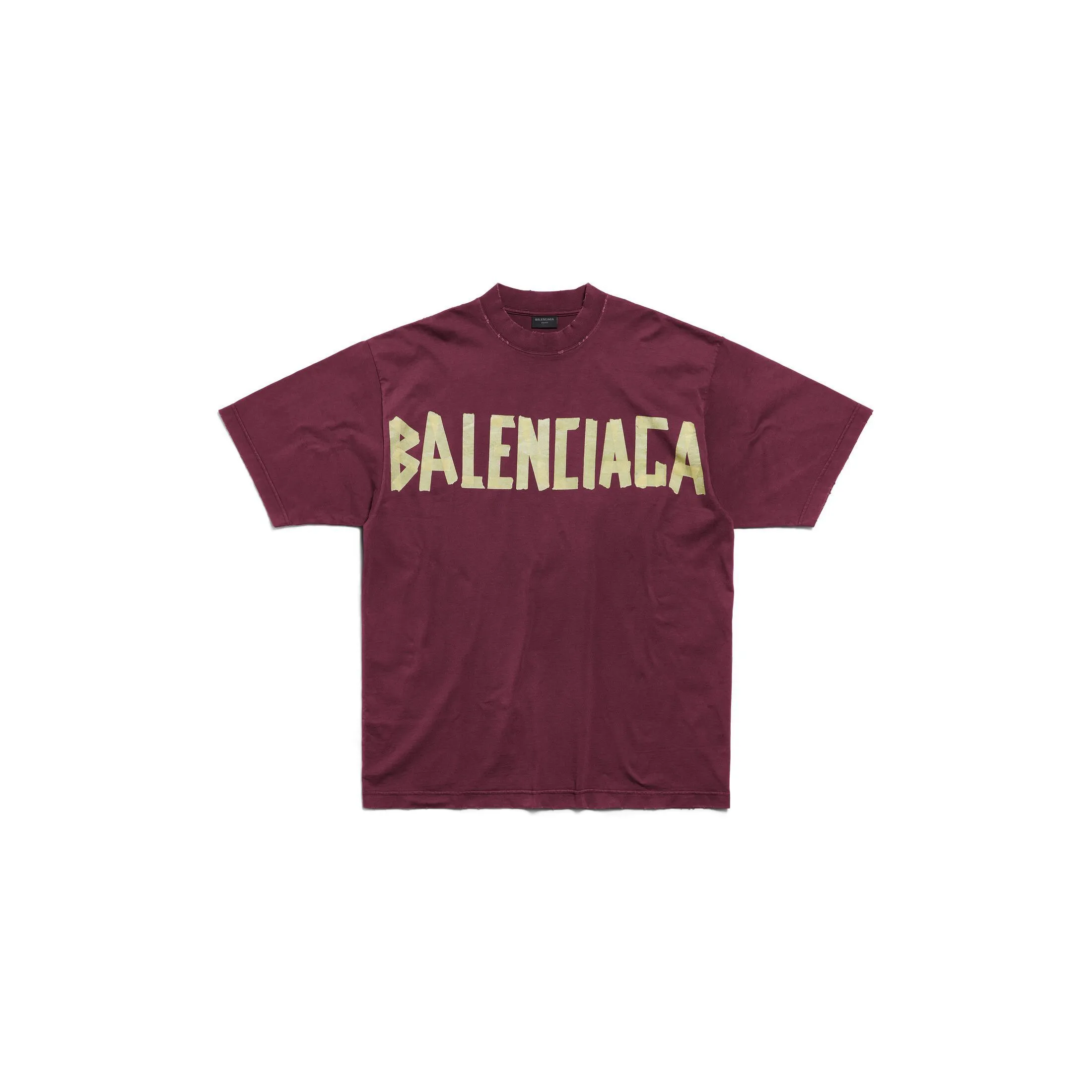 BALENCIAGA  |Tape Type T-shirt Medium Fit in Dark Red