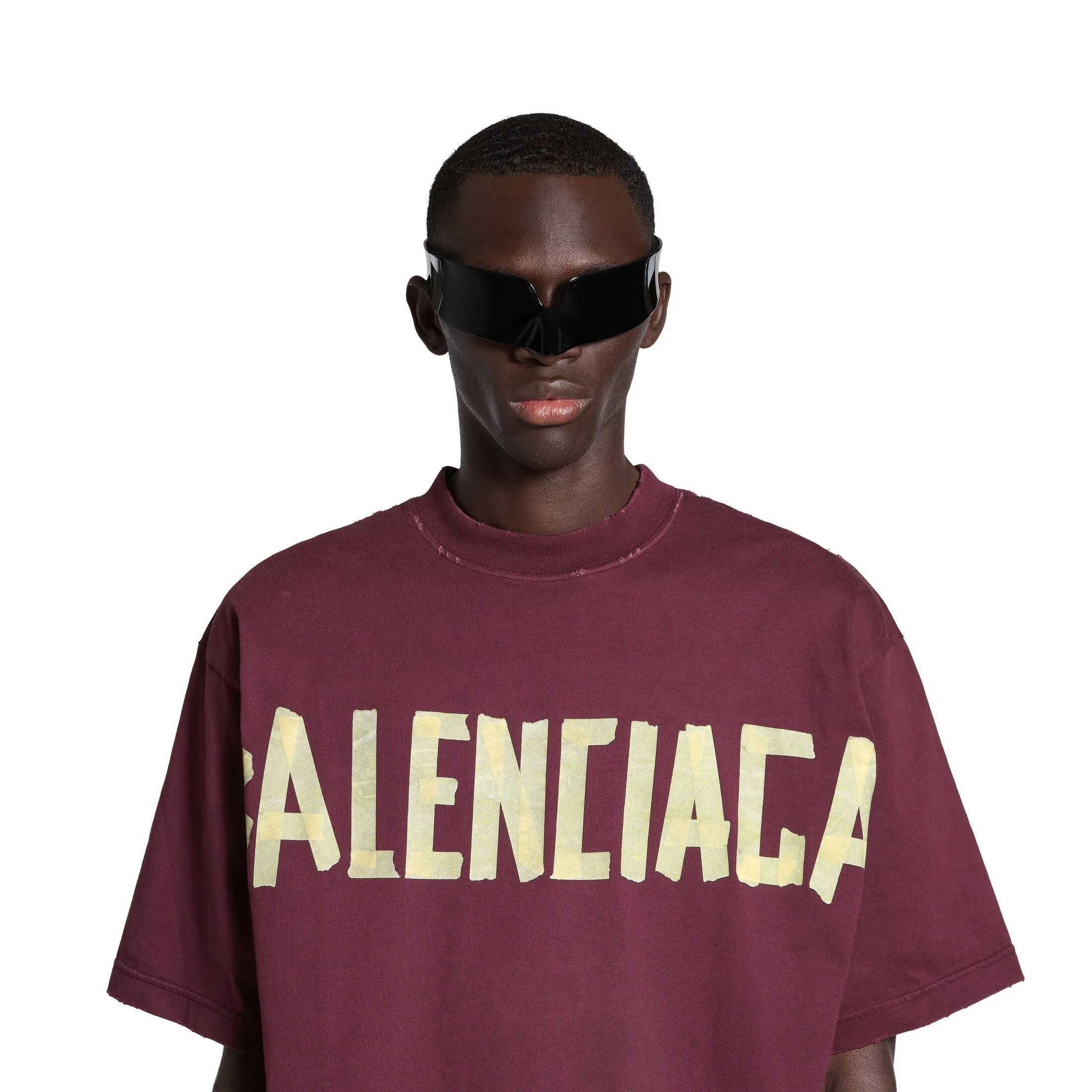 BALENCIAGA  |Tape Type T-shirt Medium Fit in Dark Red