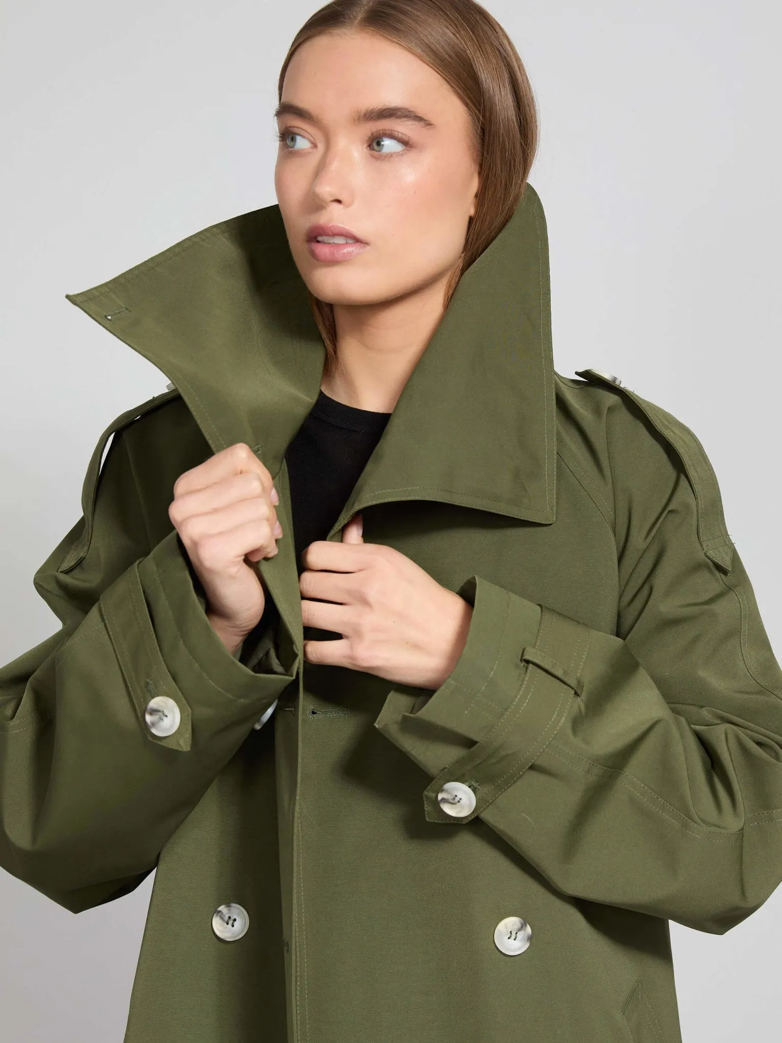 BELLO NYLON COAT - ARMY