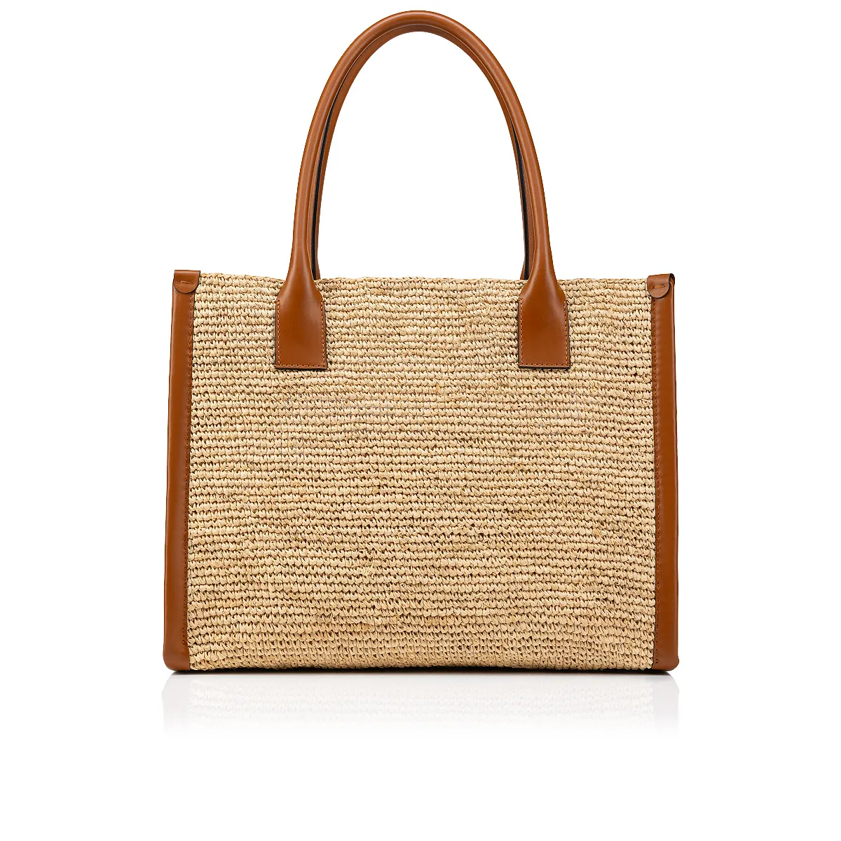 By My Side large Tote bag - Raffia and calf leather - Natural