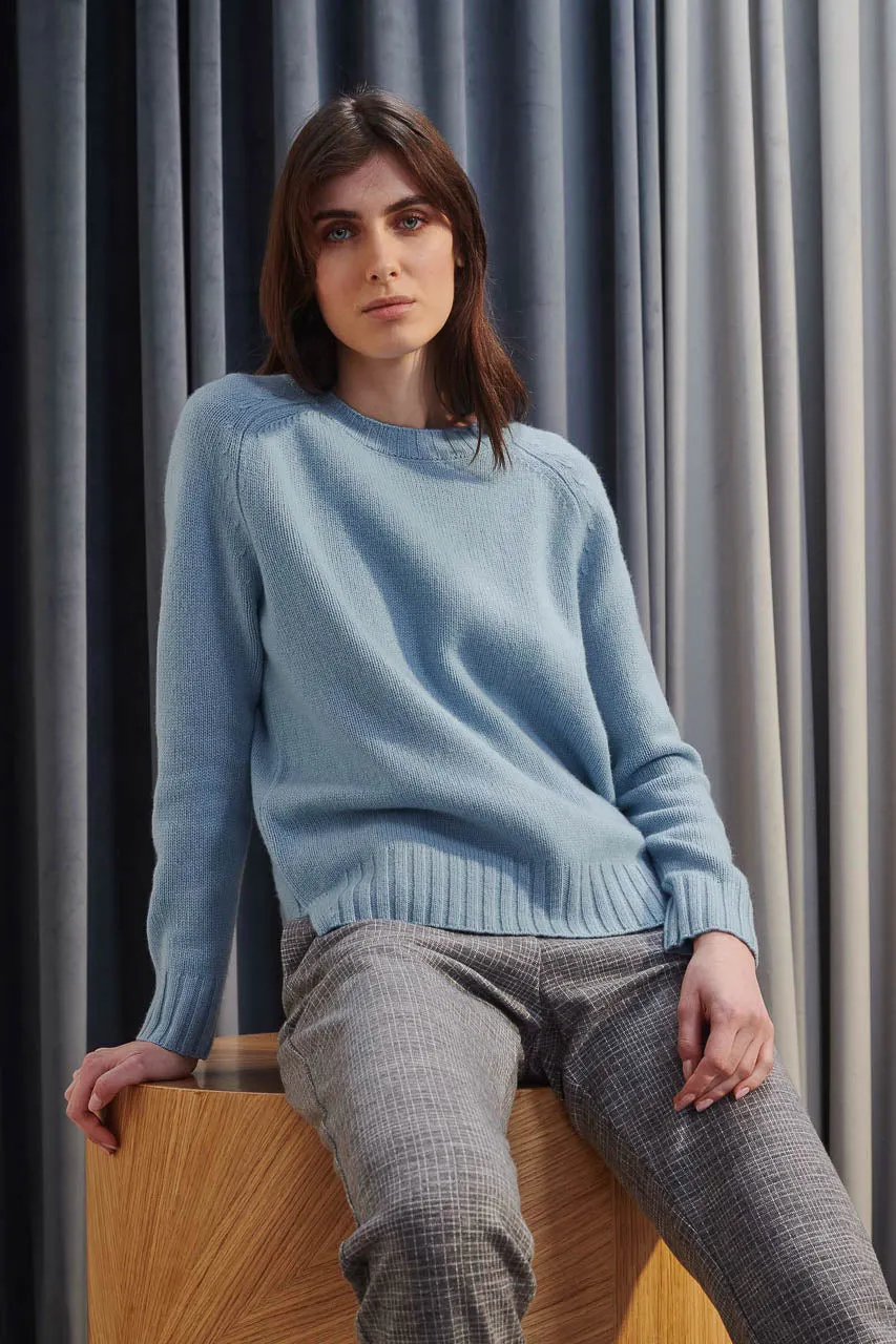 Cashmere Crewneck Sweater - Sky Blue