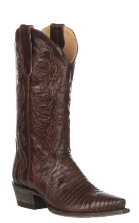 Cavender's Women's Chocolate Lizard Triad Snip Toe Exotic Cowboy Boots