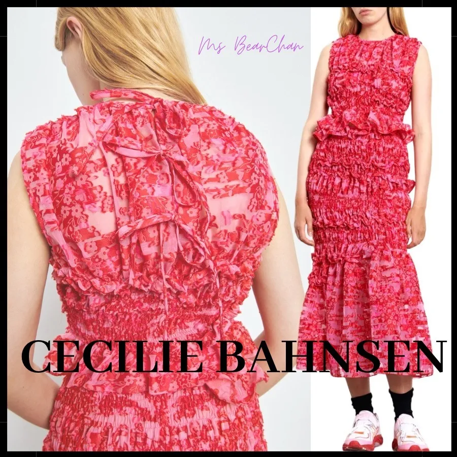 CECILIE BAHNSEN  |Flower Patterns Casual Style Sleeveless Party Style