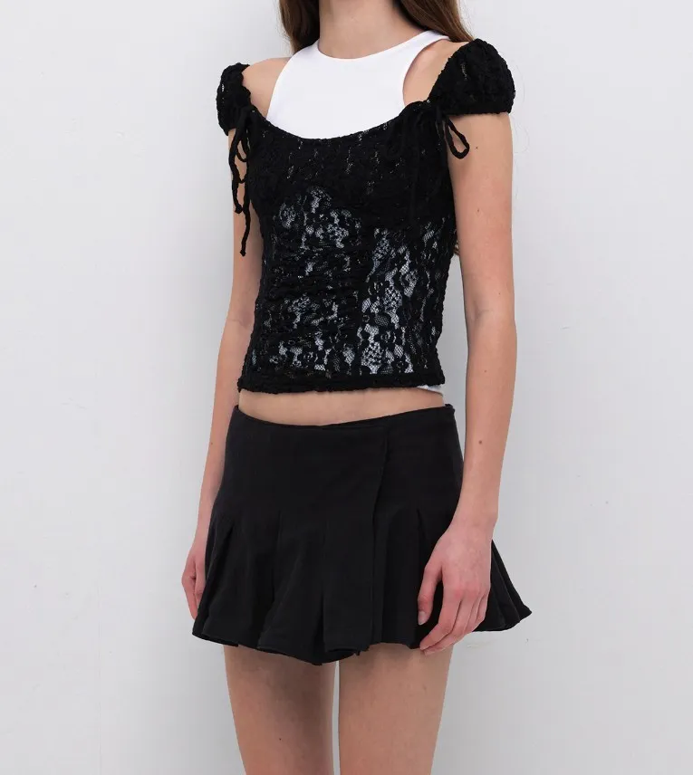 CERRIC  |Flower Patterns Casual Style Street Style Party Style Lace