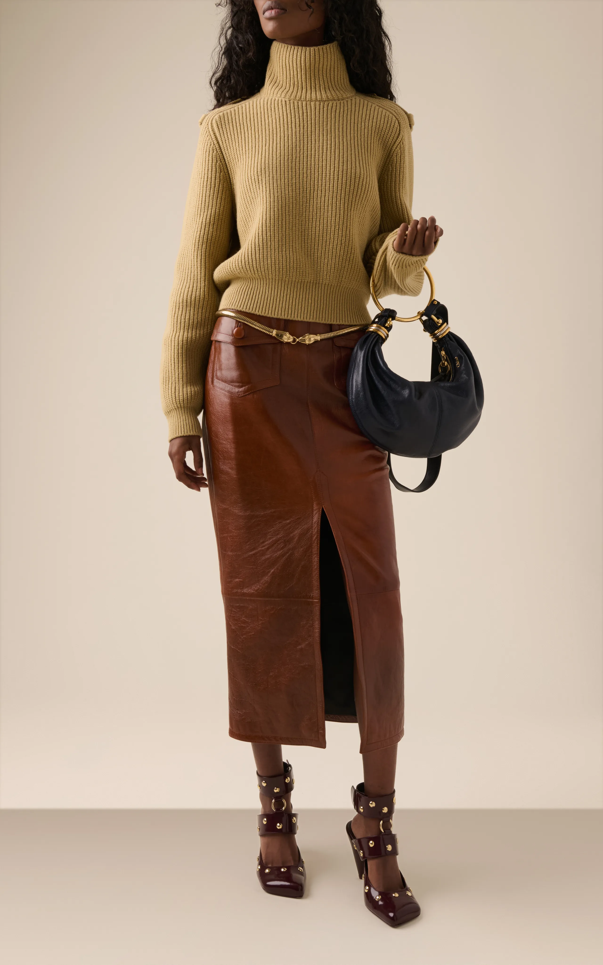 Chloé Ribbed-Knit Wool-Cashmere Turtleneck Sweater