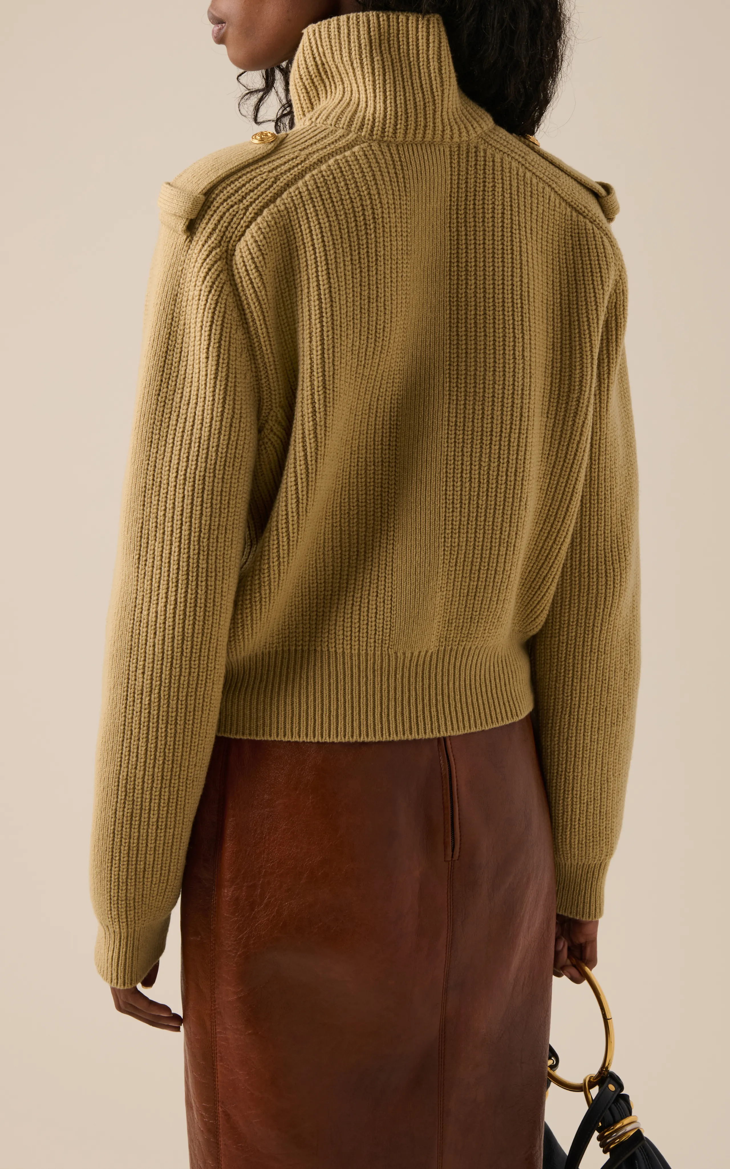 Chloé Ribbed-Knit Wool-Cashmere Turtleneck Sweater