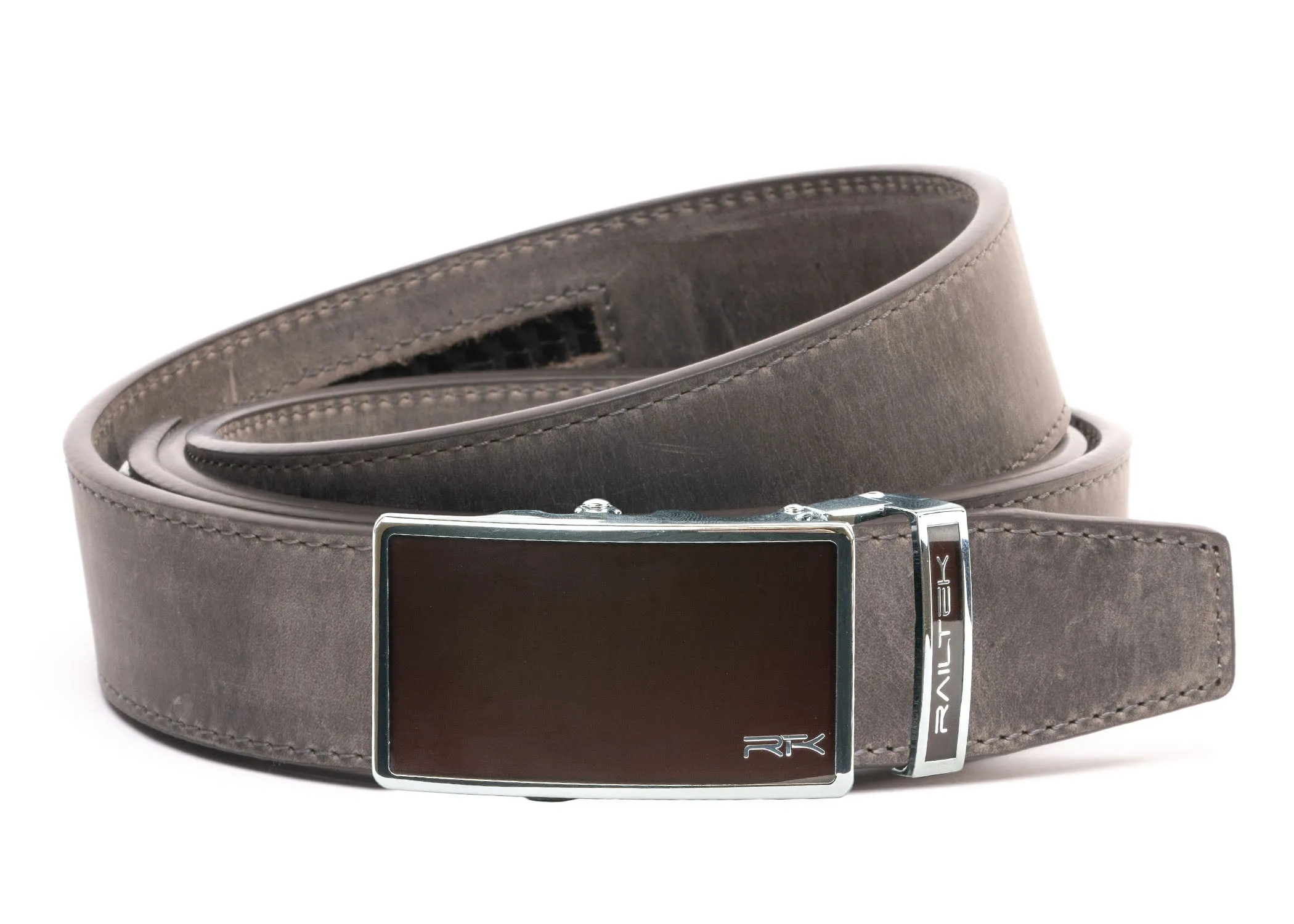 Chrome Dark Brown Railtek Belt