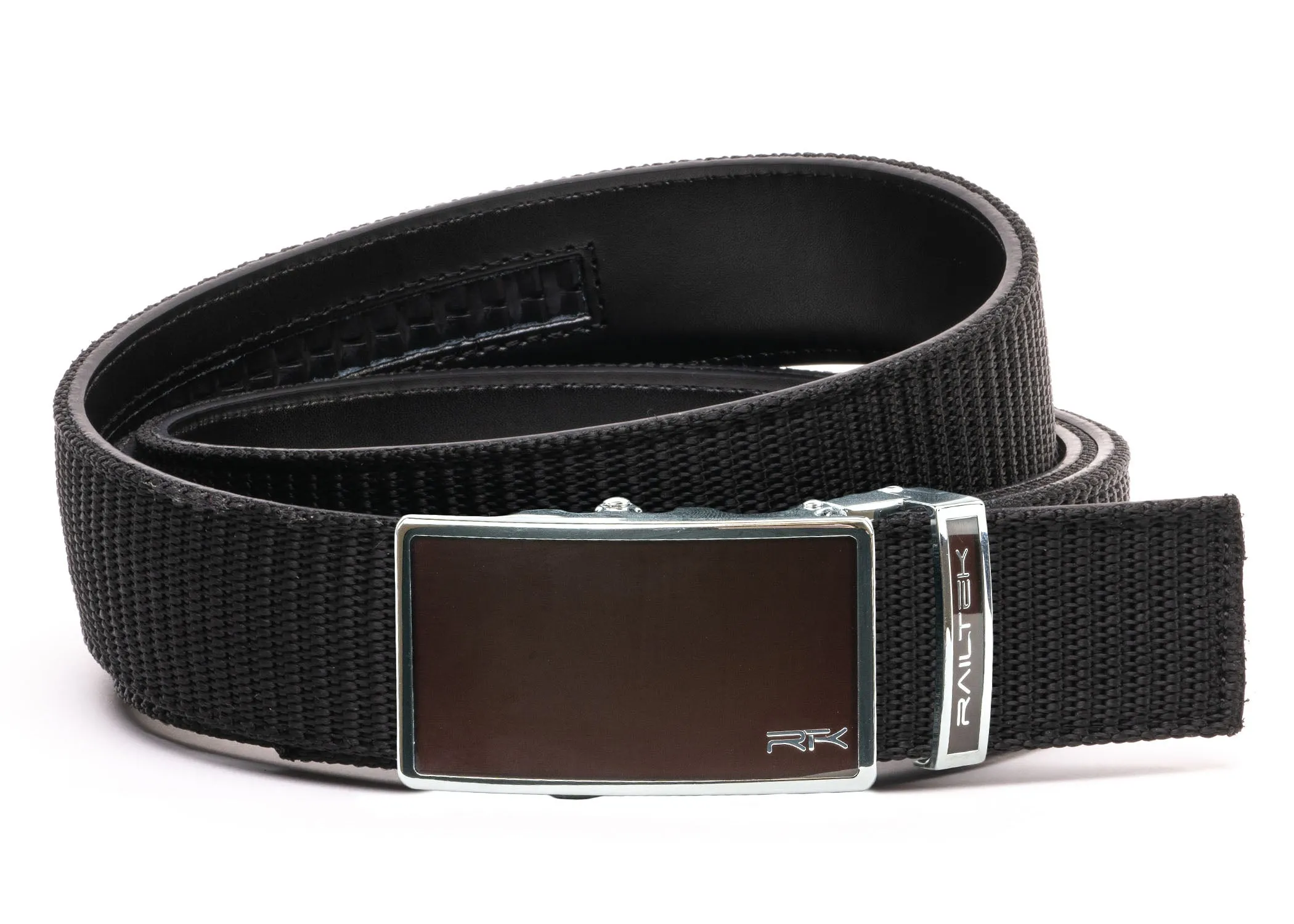 Chrome Dark Brown Railtek Belt