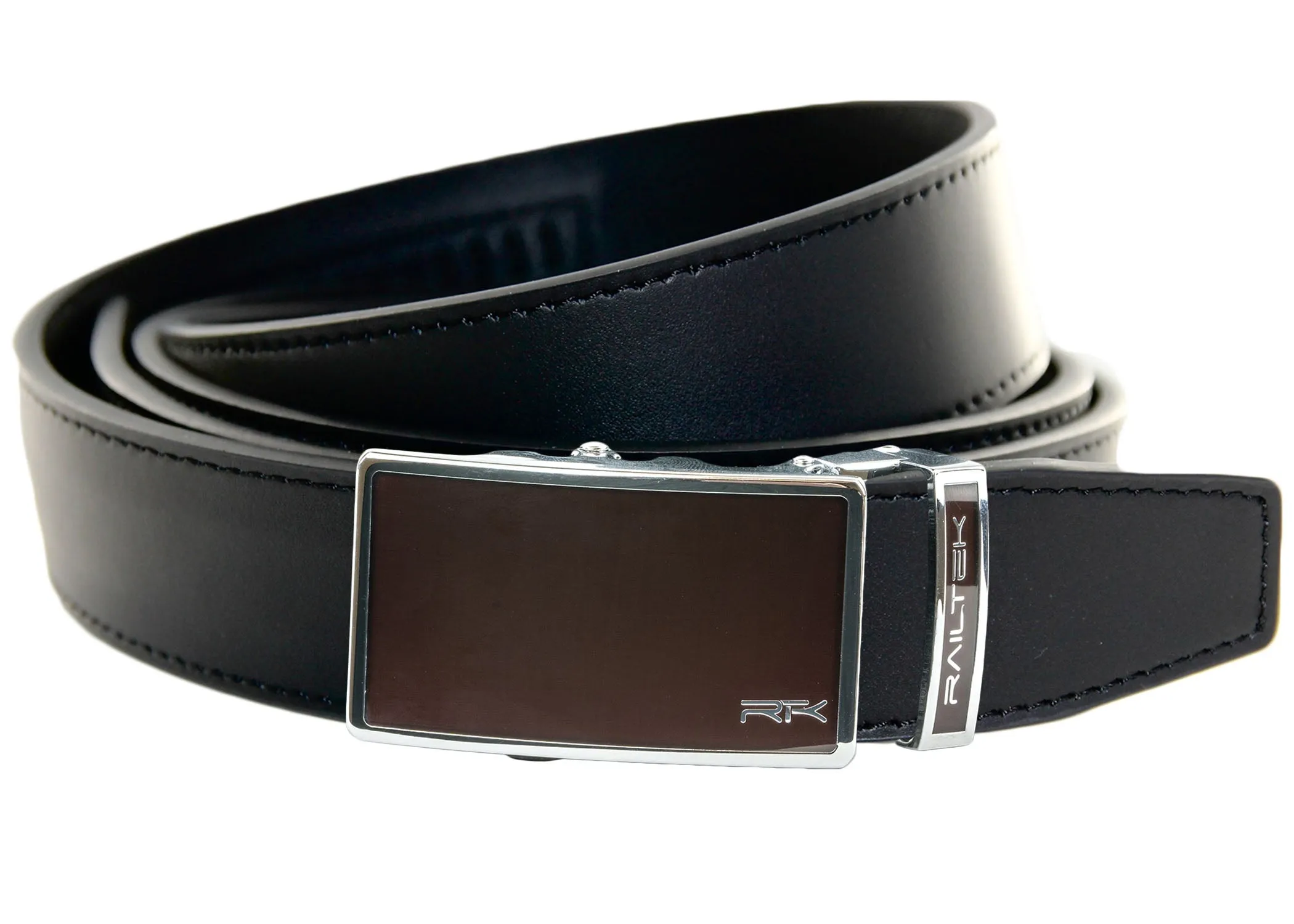 Chrome Dark Brown Railtek Belt