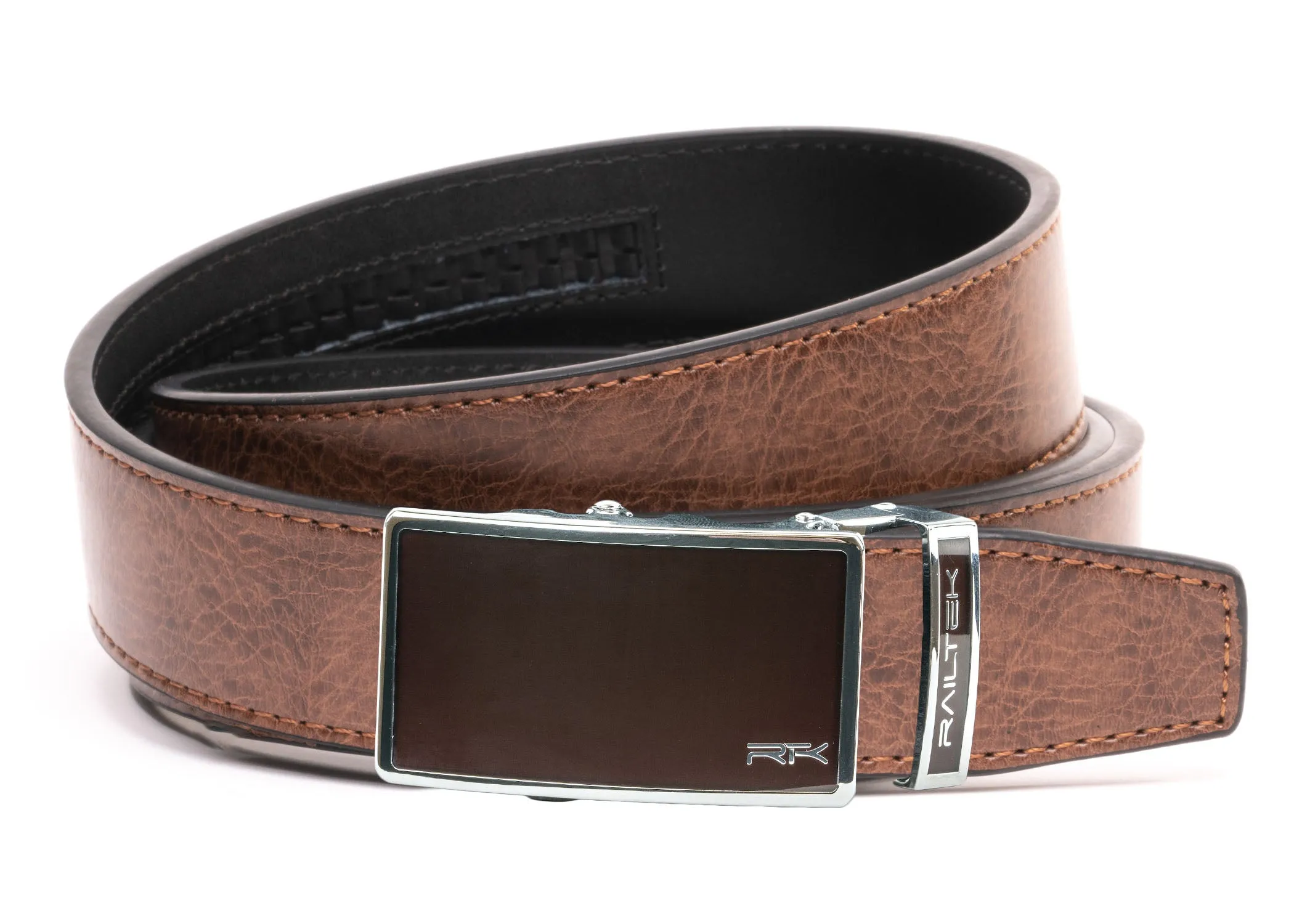 Chrome Dark Brown Railtek Belt