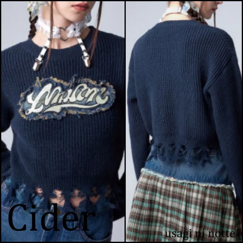 Cider  |Crew Neck Casual Style Street Style Long Sleeves Plain