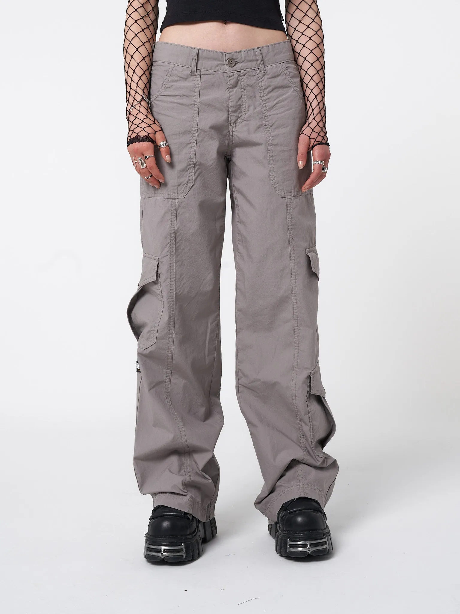 Cleo Grey Y2k Cargo Pants