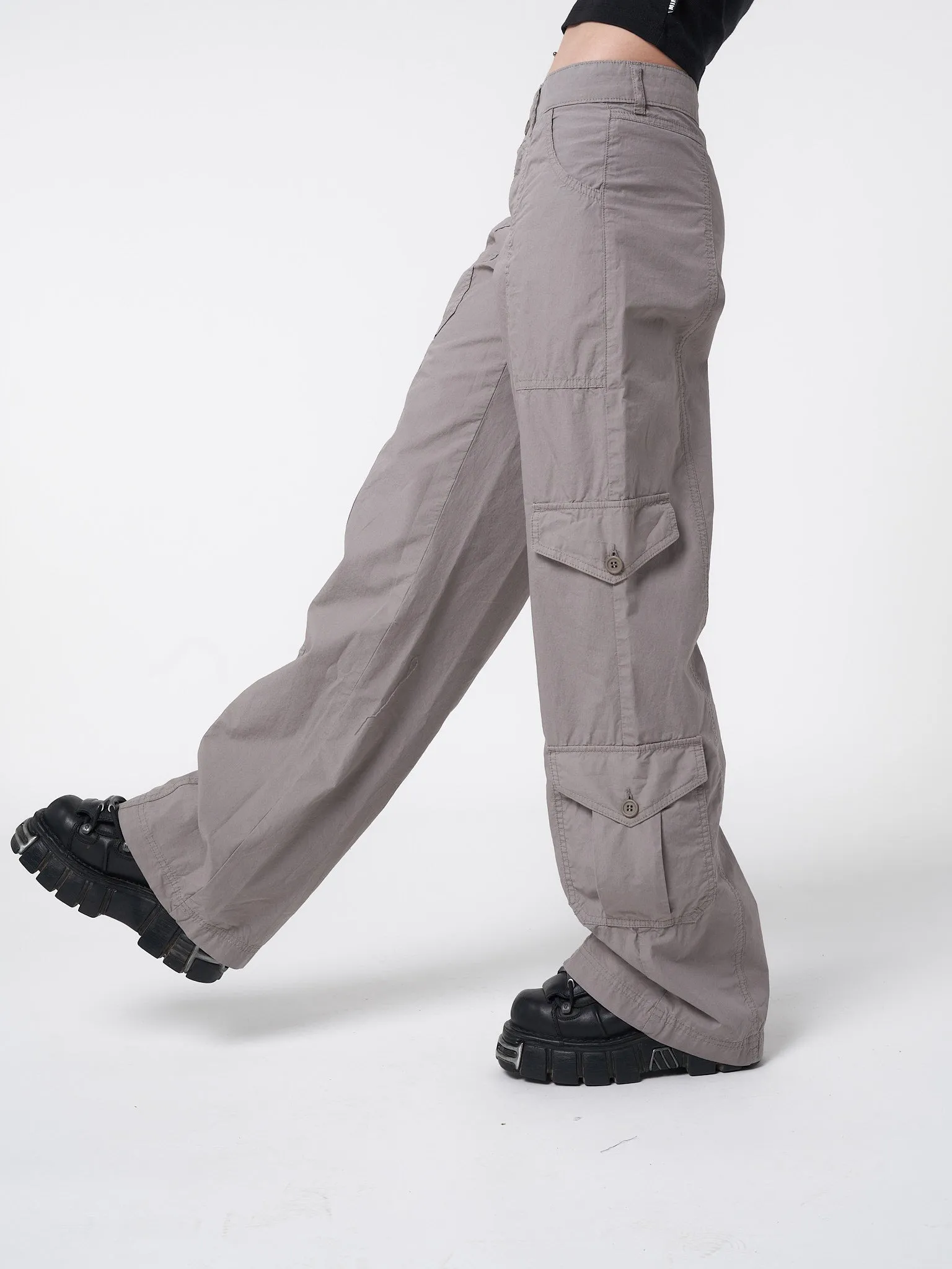 Cleo Grey Y2k Cargo Pants