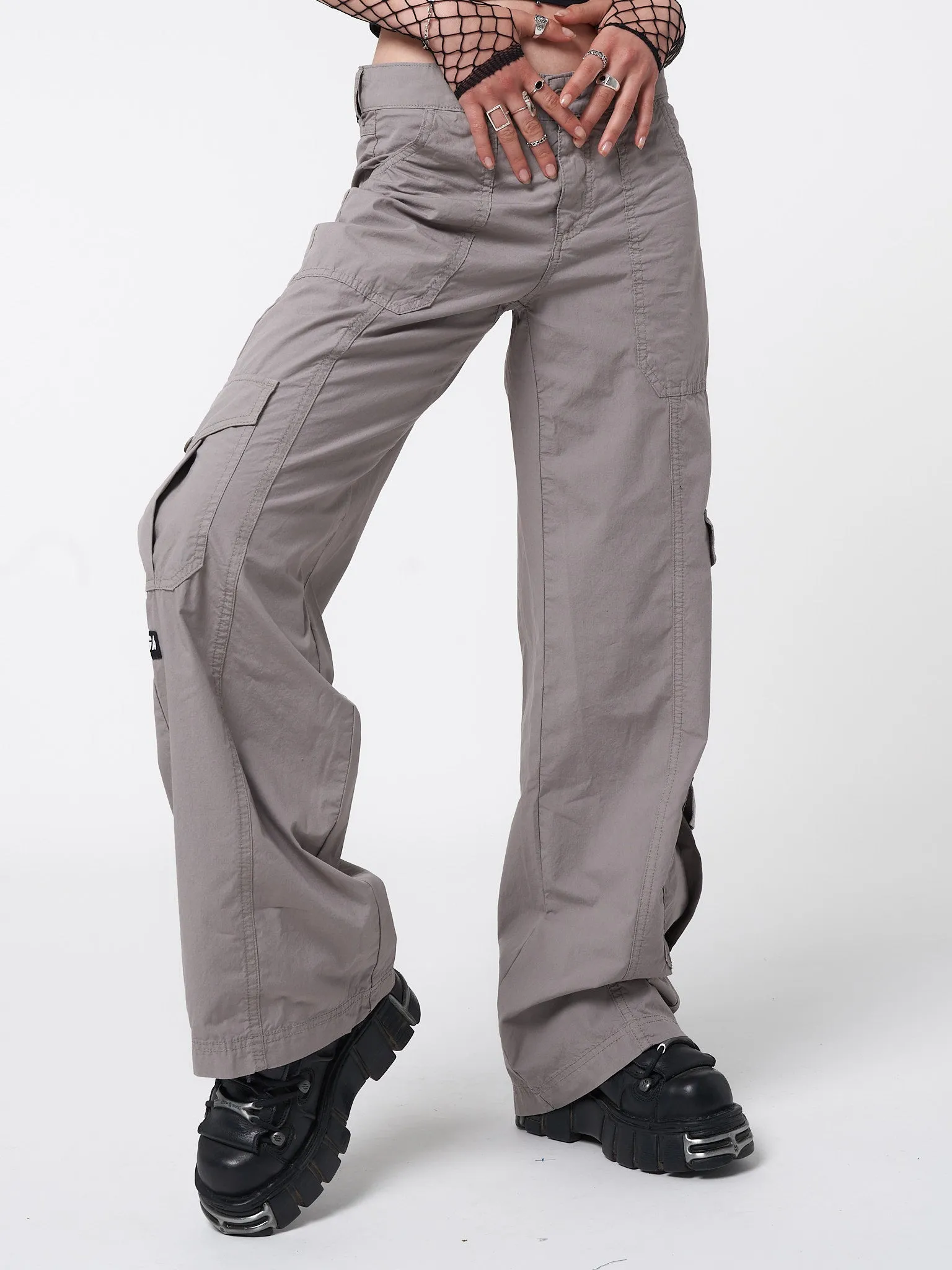 Cleo Grey Y2k Cargo Pants