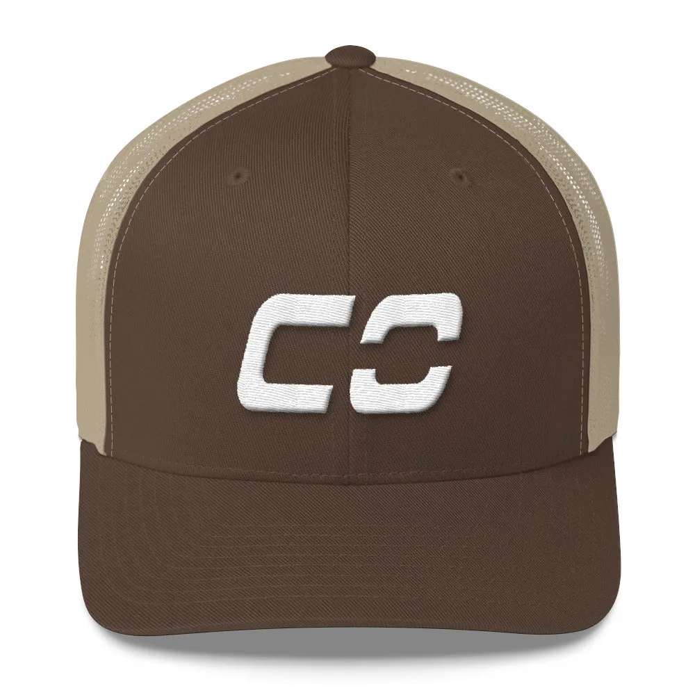 Colorado - Mesh Back Trucker Cap - White Embroidery - CO - Many Hat Color Options Available