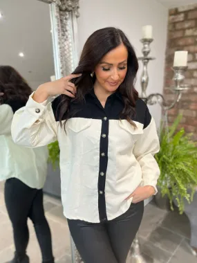 Cord Colour Block Shirt Leigh