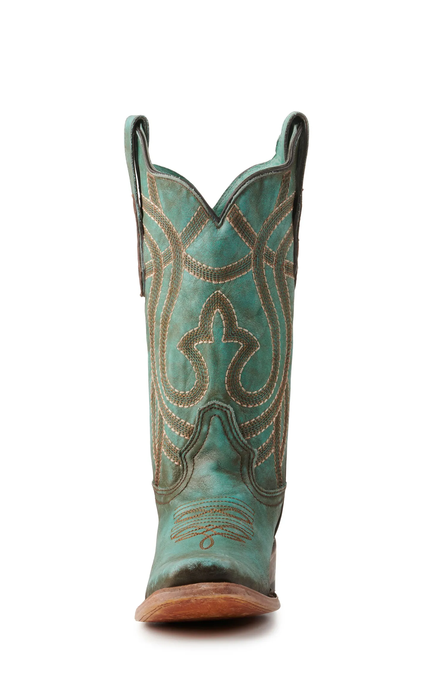 Corral Women's Antique Turquoise Embroidered Square Toe Cowboy Boots