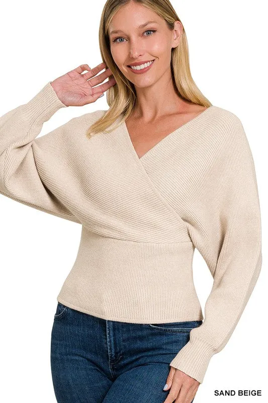 Cross Wrap Pullover Sweater