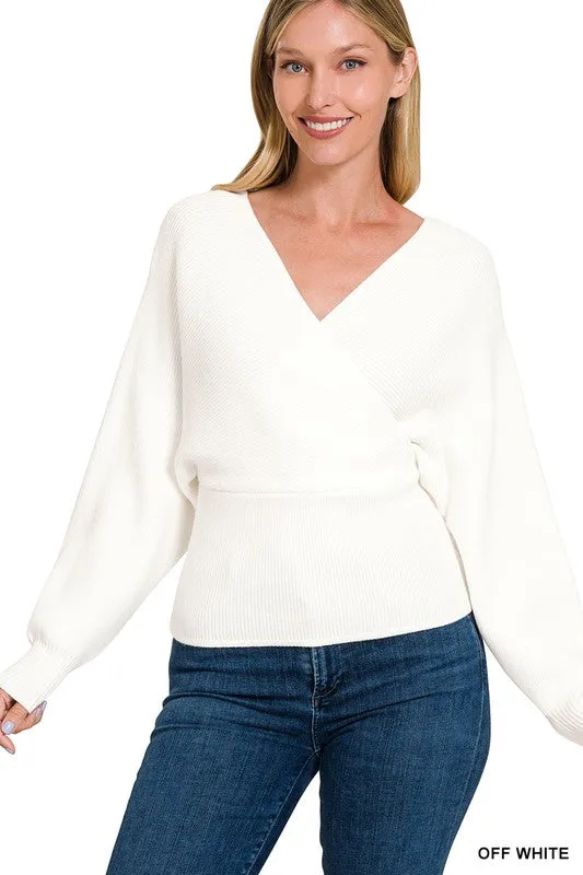 Cross Wrap Pullover Sweater