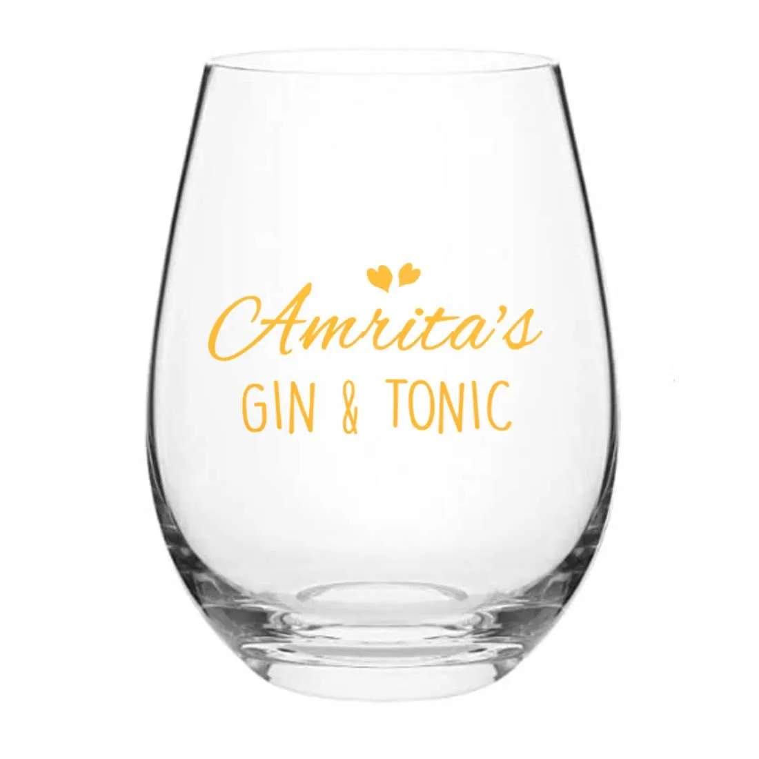 Customized Gin And Tonic Glasses Personalized Drink Glass - Add Name