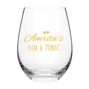 Customized Gin And Tonic Glasses Personalized Drink Glass - Add Name