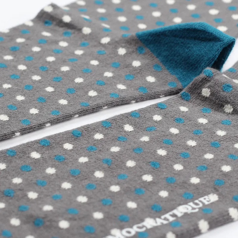 Democratique - Polka Dot Socks - Warm Coal / Off White / Diesel