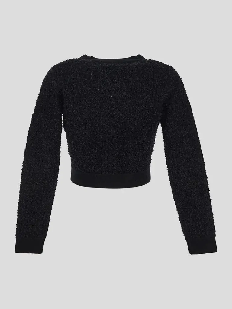 ELISABETTA FRANCHI  |Casual Style Wool V-Neck Long Sleeves Plain Office Style