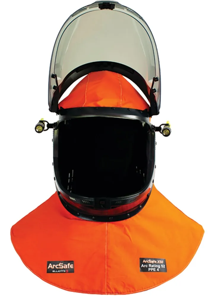 ELLIOTTS EASCHLFX50 ArcSafe X50 Arc Flash - Lift Front Switching PPE4 Hood - Orange