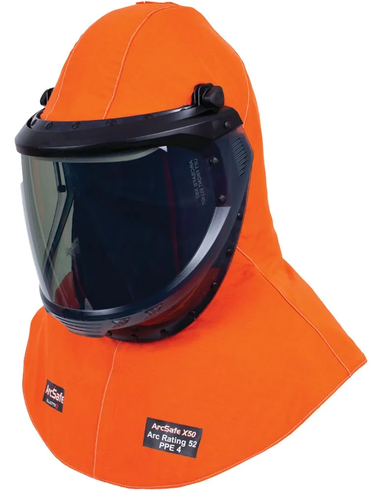 ELLIOTTS EASCHLFX50 ArcSafe X50 Arc Flash - Lift Front Switching PPE4 Hood - Orange