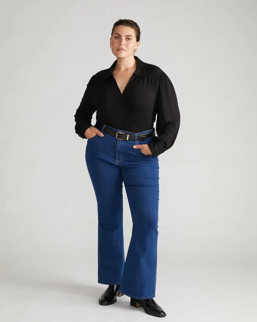 Farrah High Rise Flared Jeans - Pure Blue