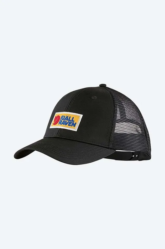 Fjallraven baseball cap Vardag black color