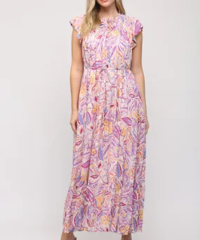 Floral Print Dress - Lavender Multi