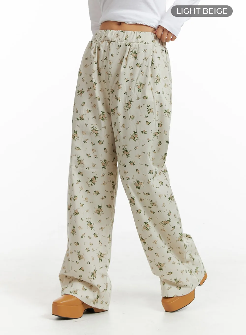 Floral Wide Leg Pants IM404