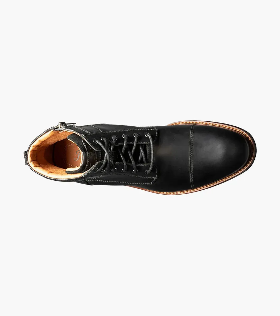 FLORSHEIM LODGE CAP TOE BOOT BLACK