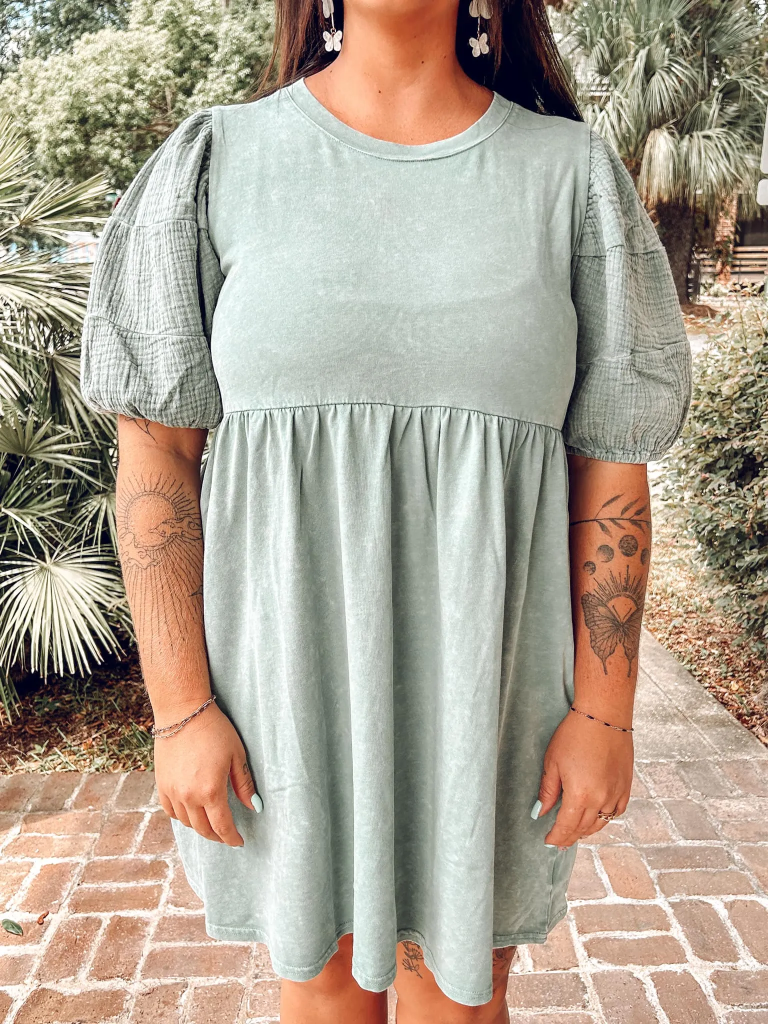 Garden Washed Mini Dress | Sage