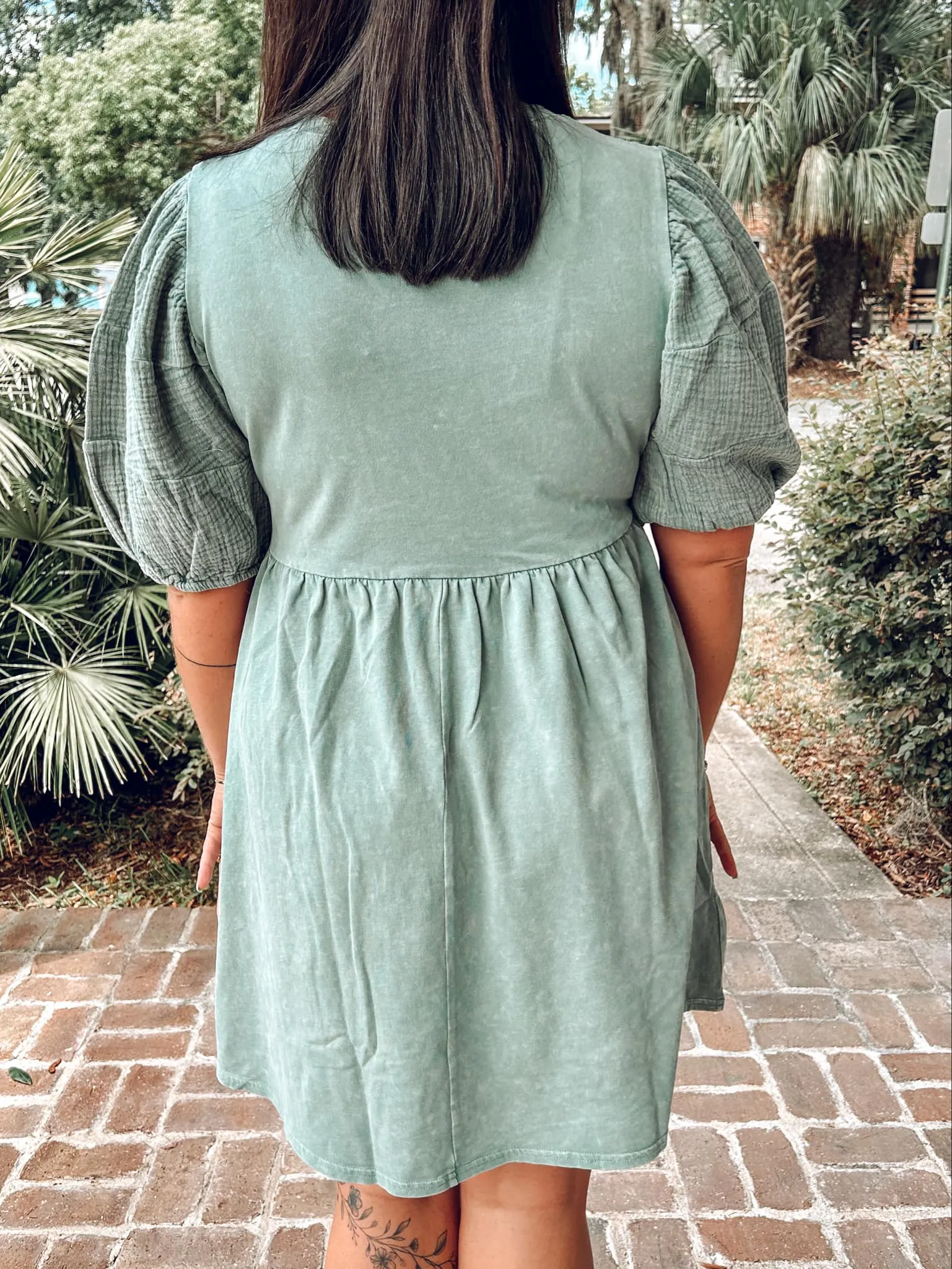 Garden Washed Mini Dress | Sage