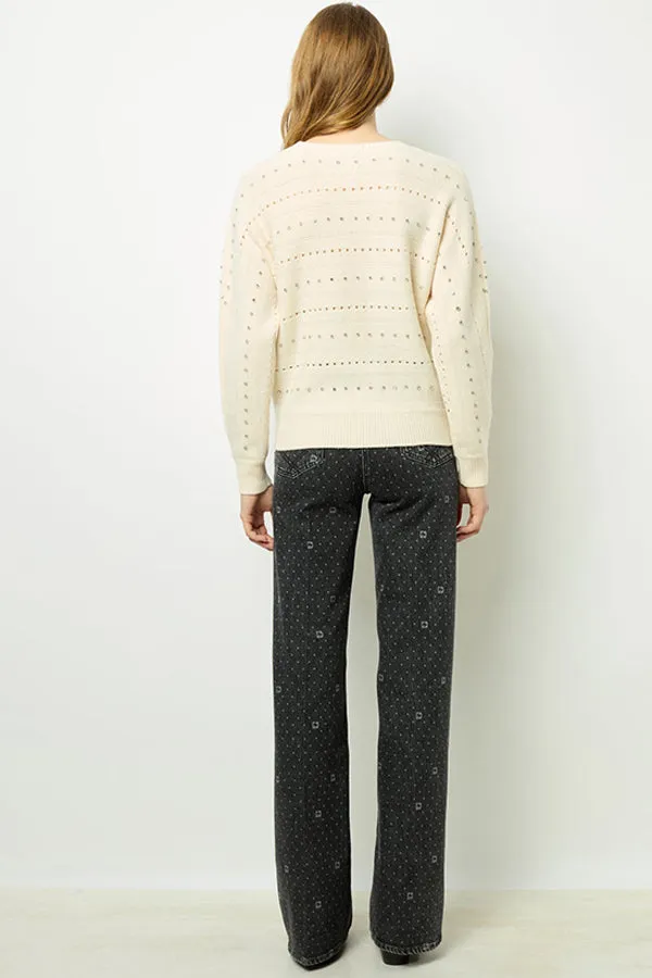 Gerard Darel JULIANE RHINESTONE WOOL SWEATER